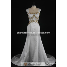 Robe de mariée en sirène royale Robe de mariée en satin doré en or 2017